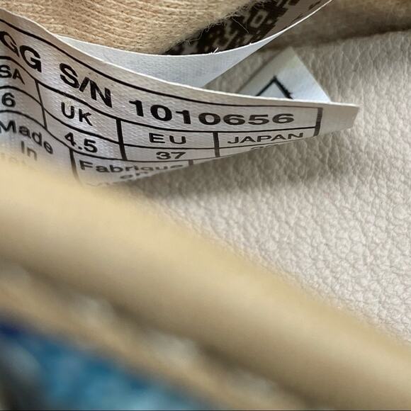 UGG Eyan II Serape Lace Up Pink/Blue Jute low top Sneakers size 6 - Picture 4 of 13